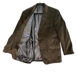 Vintage 90s Stafford Mens 44R Brown Corduroy Blazer Jacket Quiet Luxury Academia